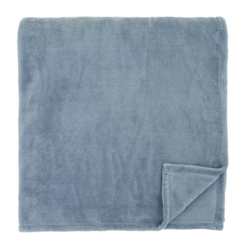 Light Blue Plush Bed Blanket, Full/Queen