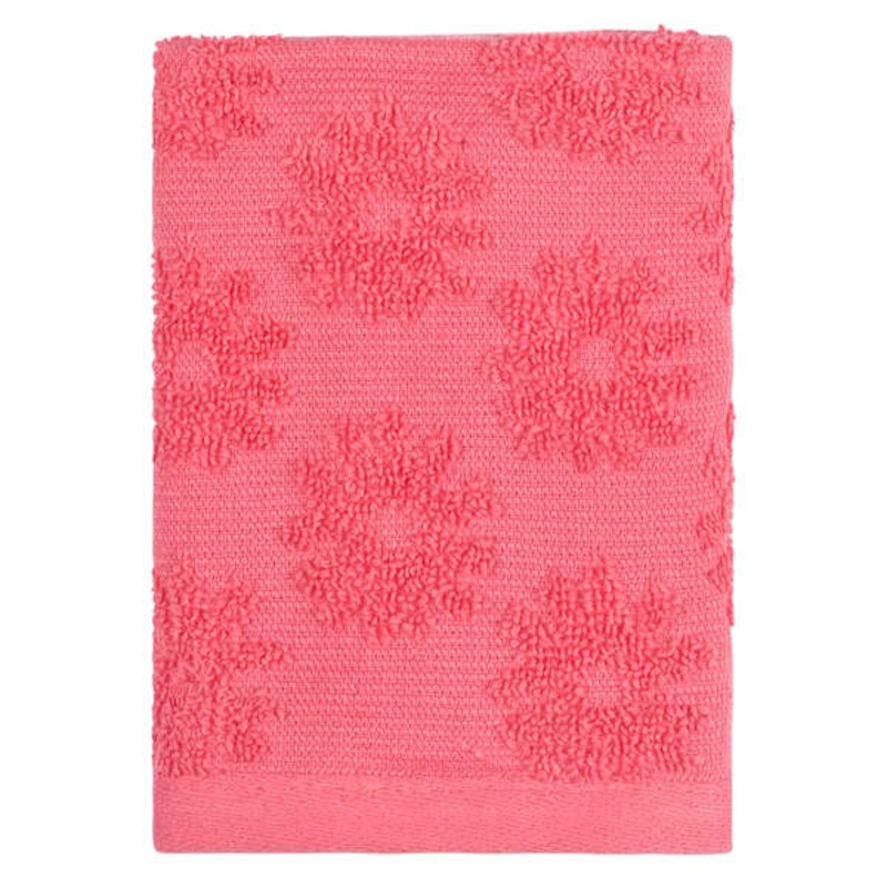 Tiny Dreamers 4-Pack Pink & White Flower Embossed Washcloths, 12″