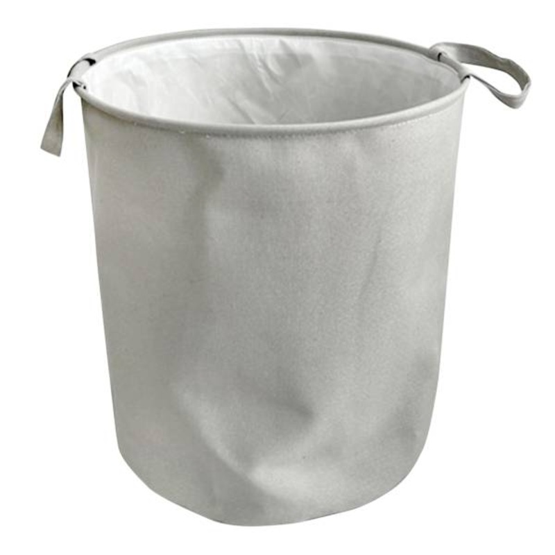 Tiny Dreamers Grey Solid Laundry Hamper