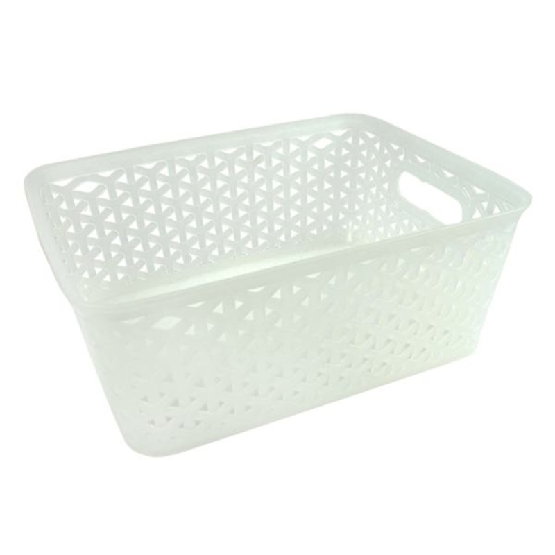 White Y-Weave Storage Basket, Small