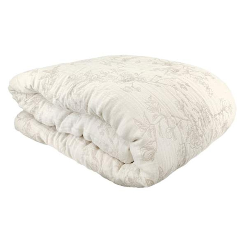 3-Piece Neutral Embroidered Comforter Set, Full/Queen