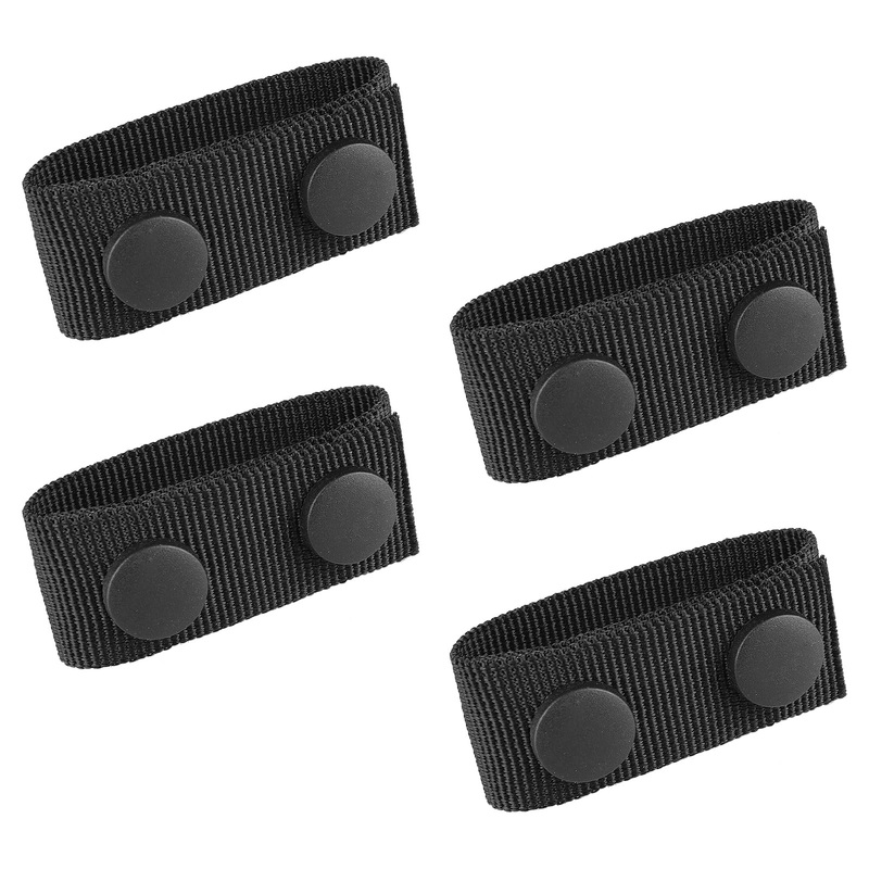 Belt loop 4 pieces nylon duty Belt keeper with double push buttons elastic belt holder for service belts for 2 and 2.25 “safety belt for tactical police military equipment accessories