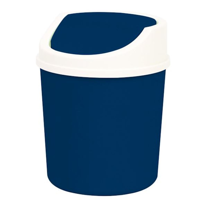 Navy Blue Lidded Trash Can, 1.5l