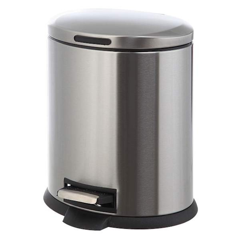 Oval Stainless Steel Pedal Trash Can, 5l