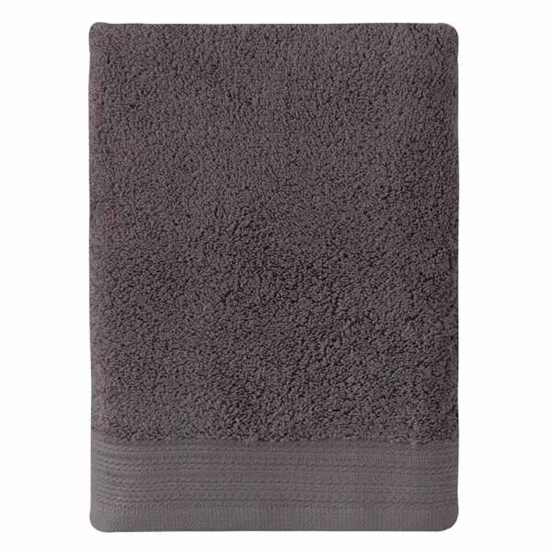 Plush Performance Solid Dark Grey Bath Towel, 30×54