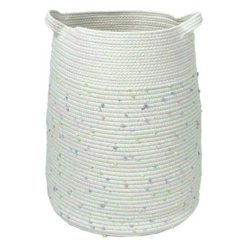 Tiny Dreamers Kids Poly Rope Pastel Dot Hamper, Large