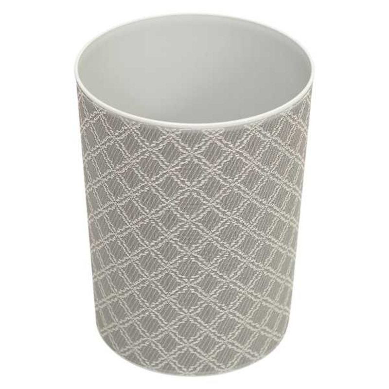 Winslow Grey Quatrefoil Round Trash Bin, 10l