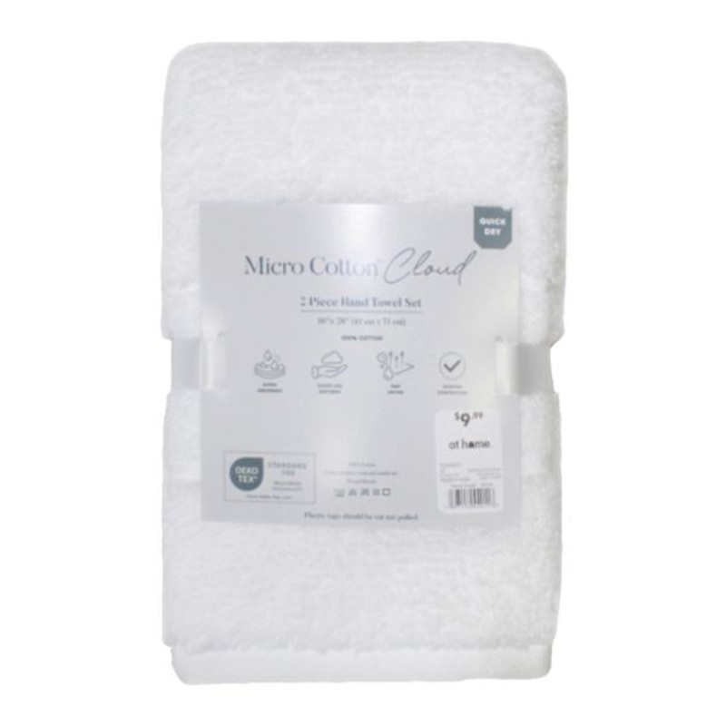 2-Pack White Cloud Hand Towel Set