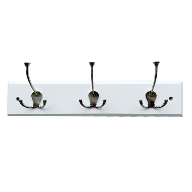 3-Hook Triple Wall Hanger, White