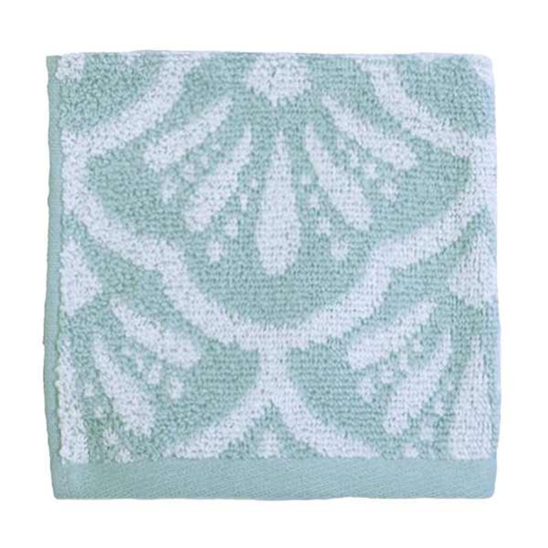 Luxury Jacquard Sea Green Washcloth, 13″