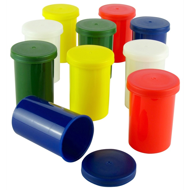 Unconventional Panda Colorful Film Canisters – Sturdy Plastic – for Geocaching or Small Parts (10 Pieces)