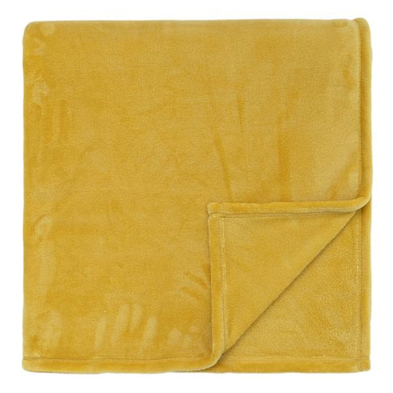 Yellow Plush Bed Blanket, Twin/Twin XL