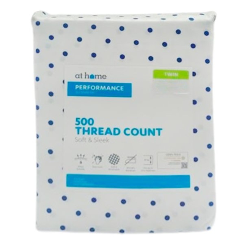 3-Piece Dot Print 500 Thread Count Cotton Blend Sheet Set, Twin