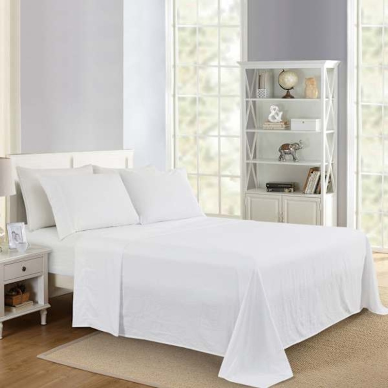 4-Piece Bright White Super Soft Microfiber Sheet Set, Full