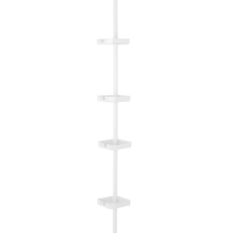 4-Tier Tension Shower Caddy, White