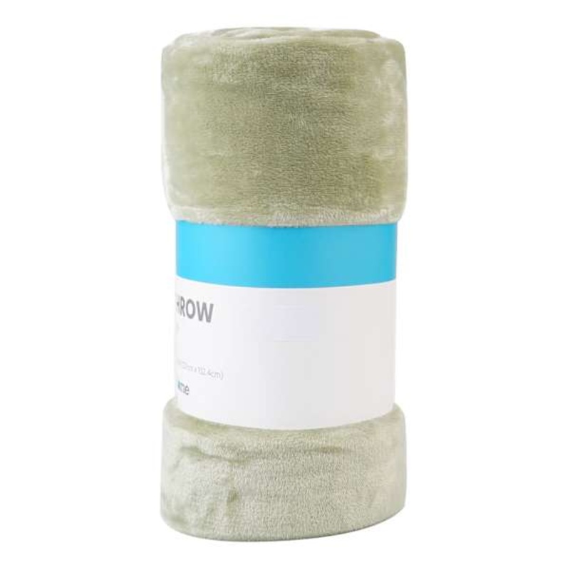 Light Green Microfiber Plush Throw Blanket, 50×60