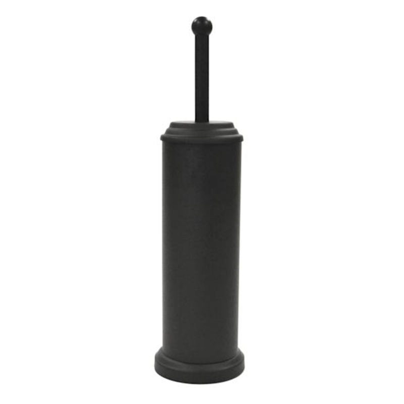 Ridged Matte Black Metal Toilet Bowl Brush