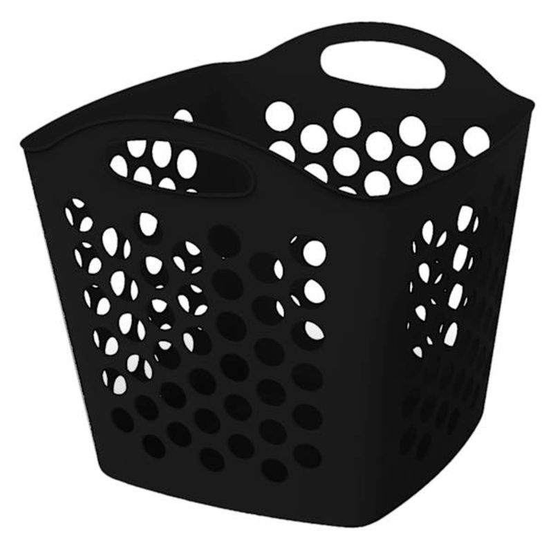 Square Flexi Laundry Basket, Black