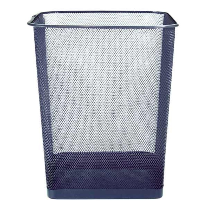Navy Blue Mesh Square Wastebasket, 11.8″
