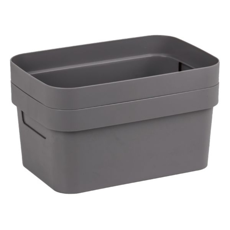 2-Pack Grey Storage Container, 3.5l