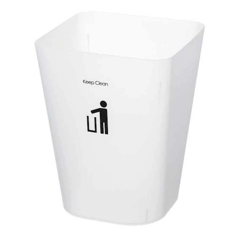 White Keep Clean Trash Bin, 12l