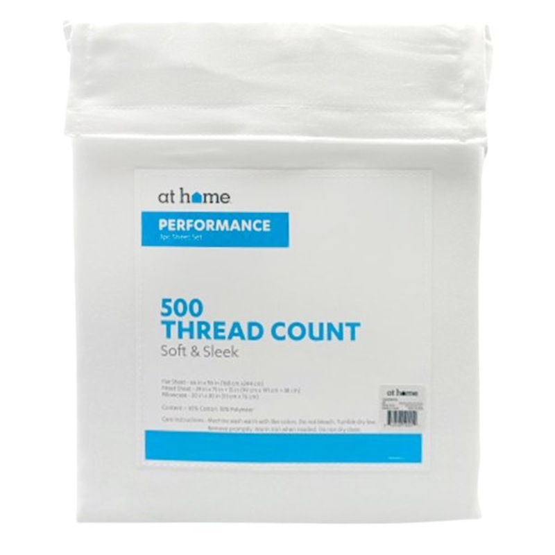 3-Piece White 500 Thread Count Performance Sheet Set, Twin