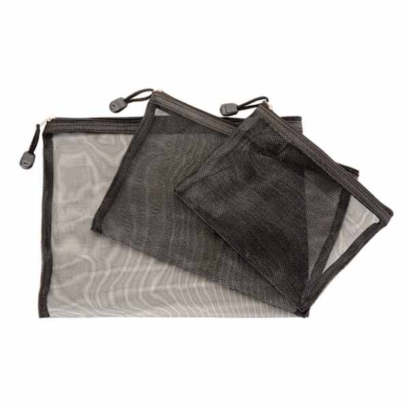3Pc Mesh Travel Organizer Pouch Set