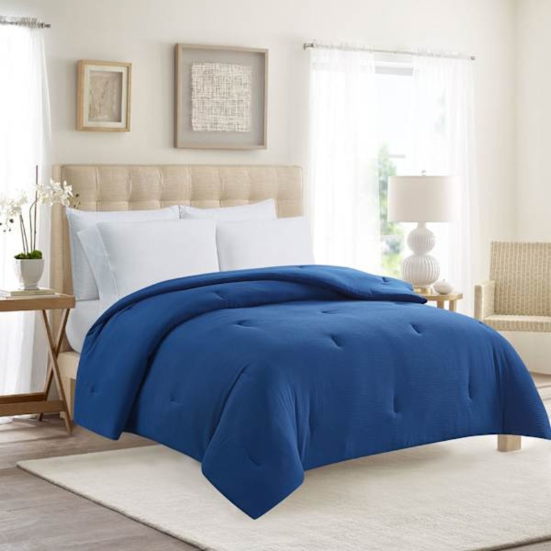 Navy Microfiber Comforter, Full/Queen