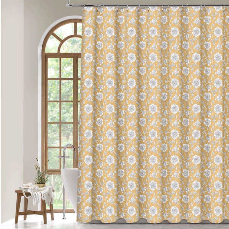 13-Piece Yellow Sasha Garden Shower Curtain Set, 70×72