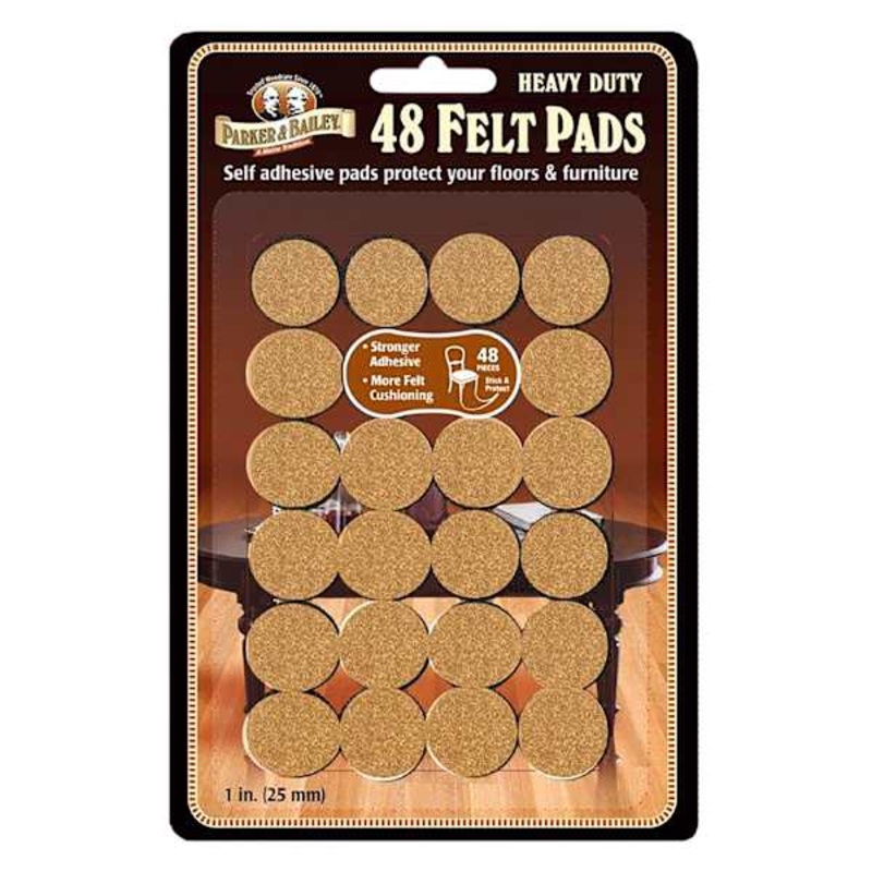 48-Pack Oat Felt Furniture Pads, 1″