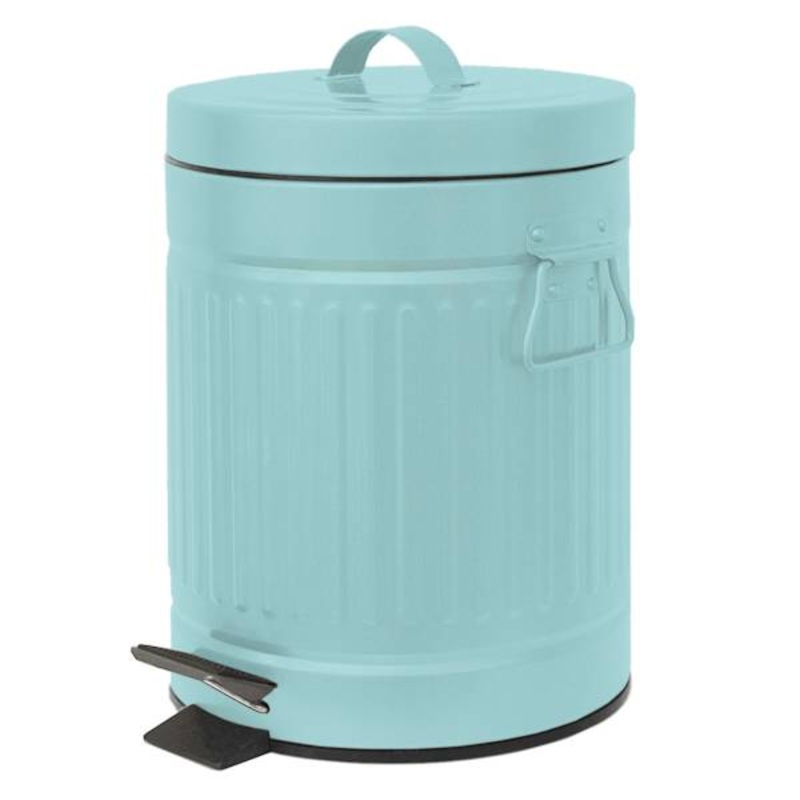 Retro Light Blue Step Trash Can, 5l