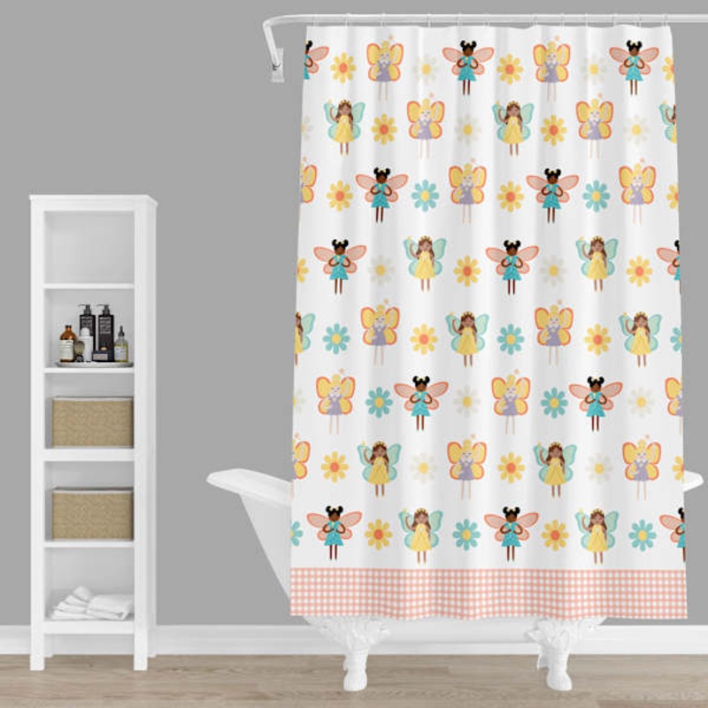 Tiny Dreamers Fairy Garden Printed Shower Curtain, 72″