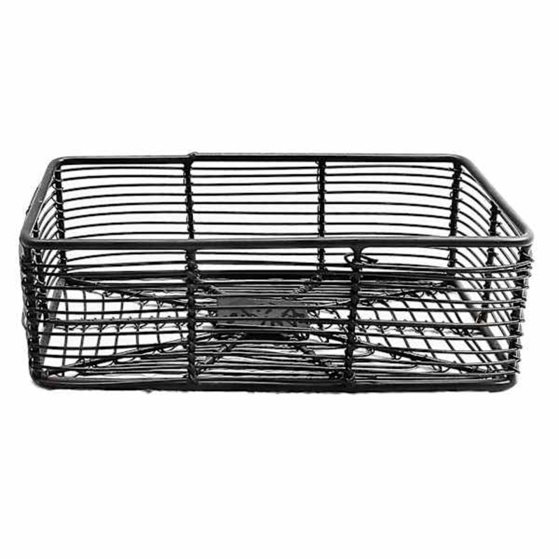 Tracey Boyd Charcoal Grey Rectangle Metal Storage Basket, Small