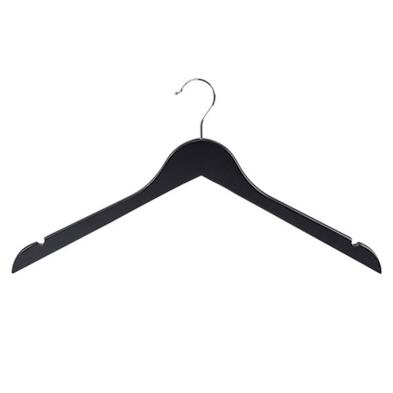 5-Piece Wood Shirt Hangers, Black