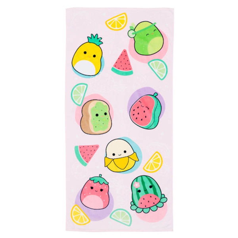 Squishmallows Juicy Fruit Kids Beach Towel, 28×58