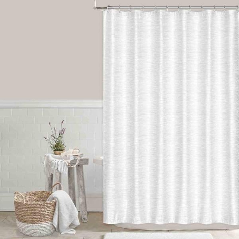 White Parker Shower Curtain, 72″