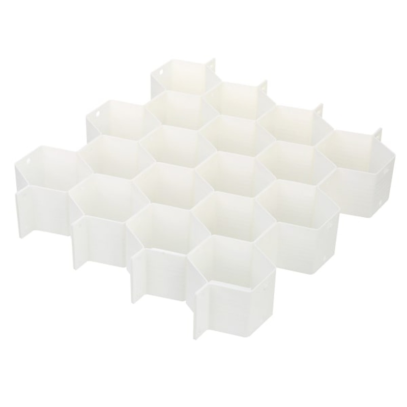 34-Compartment White Drawer Organizer