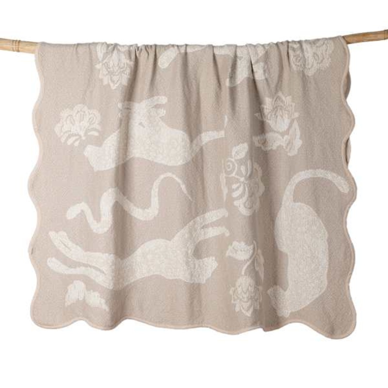 Leopard Scalloped Edge Throw Blanket, 50×60