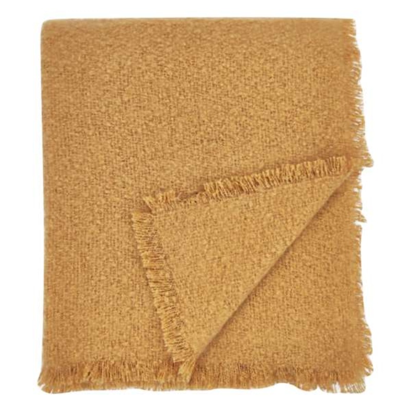 Light Brown Raw Edge Brushed Woven Throw 60×80