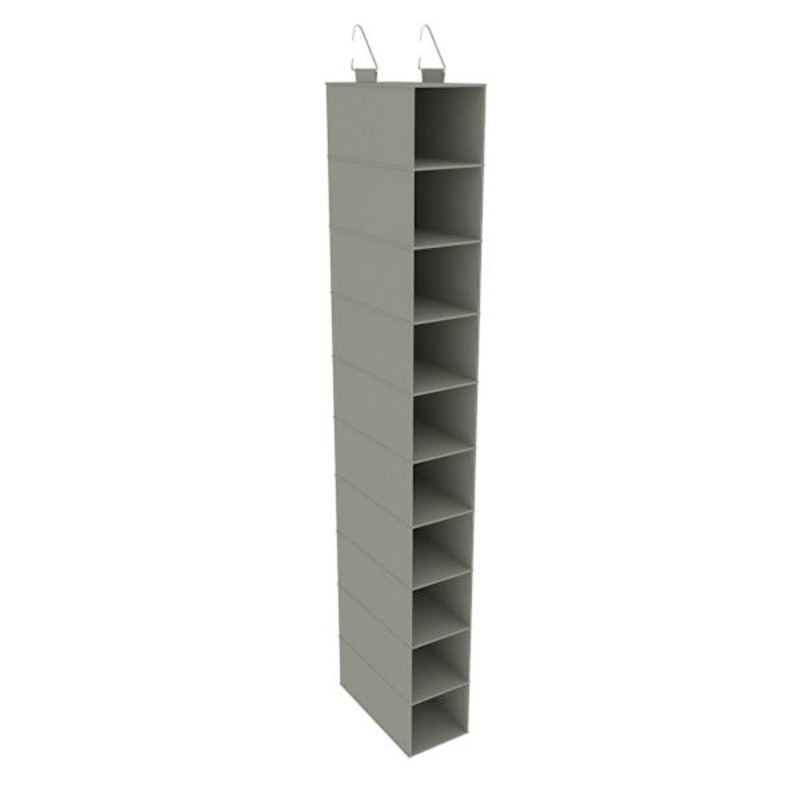 10-Shelf Hanging Closet Shoe Organizer, Grey