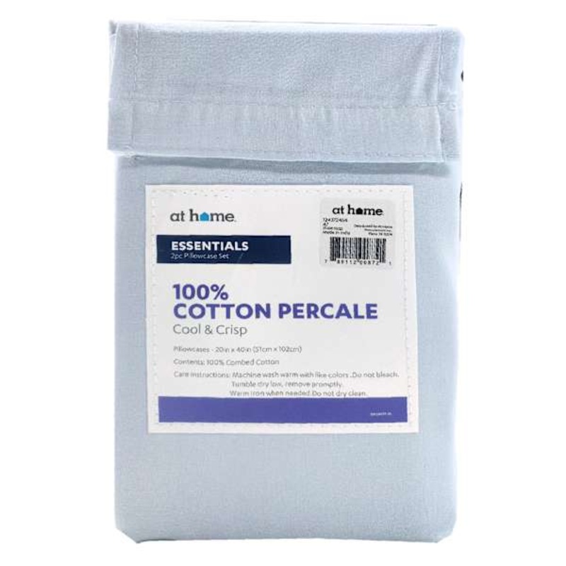 2-Piece Blue 200 Thread Count Essentials Pillowcase Set, King