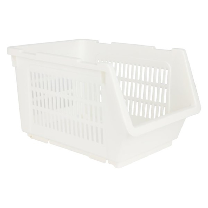 White Stackable Storage Basket, Small