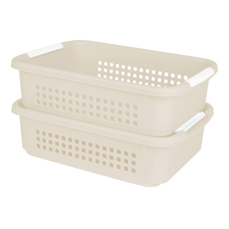 2-Pack White Swan Stackable Storage Basket, Large
