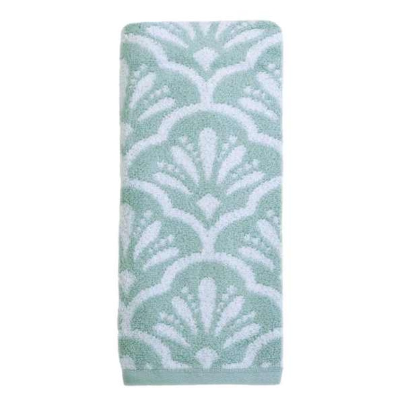 Luxury Jacquard Sea Green Hand Towel, 16×28