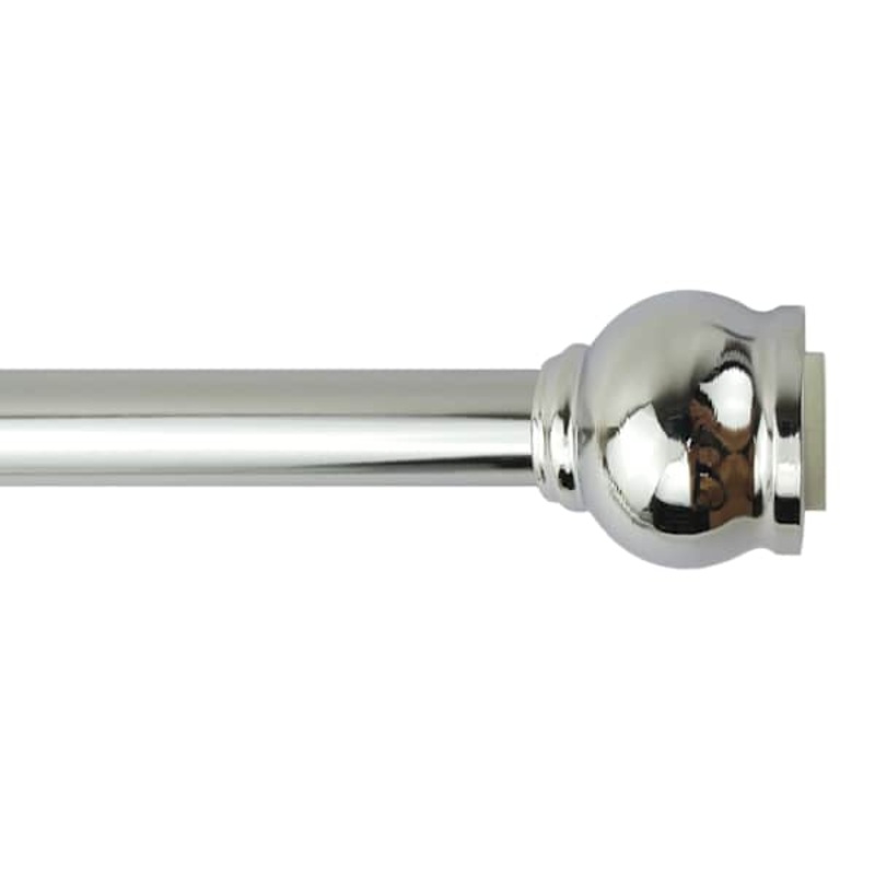 Satin Chrome Tone Steel Shower Rod, 42-72″