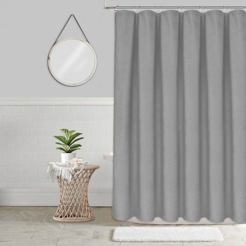 Tilly Grey Diamond Embossed Shower Curtain, 72″