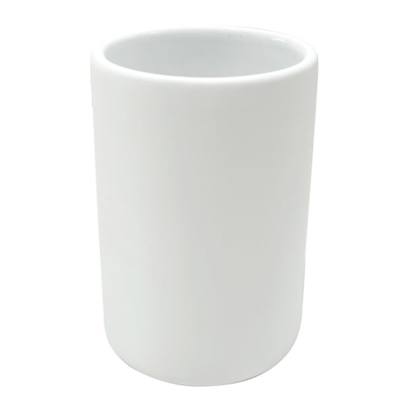 Soho White Soft Touch Ceramic Tumbler, 4.8″