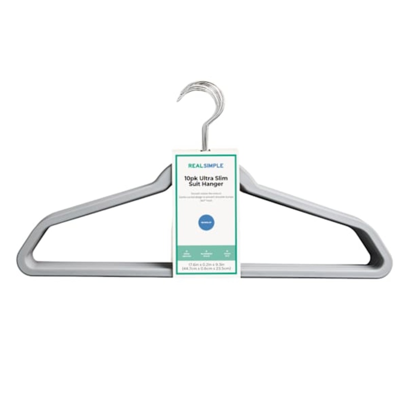 10-Pack Matte Non-Slip Suit Hanger, Dark Grey