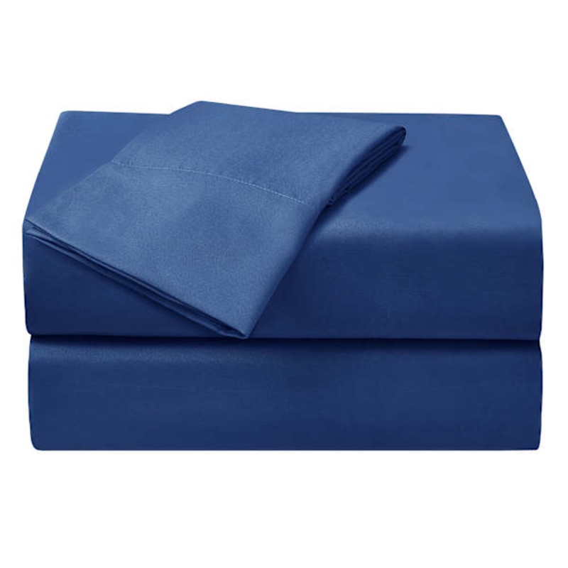 3-Piece Solid Navy Blue Microfiber Sheet Set, Twin XL