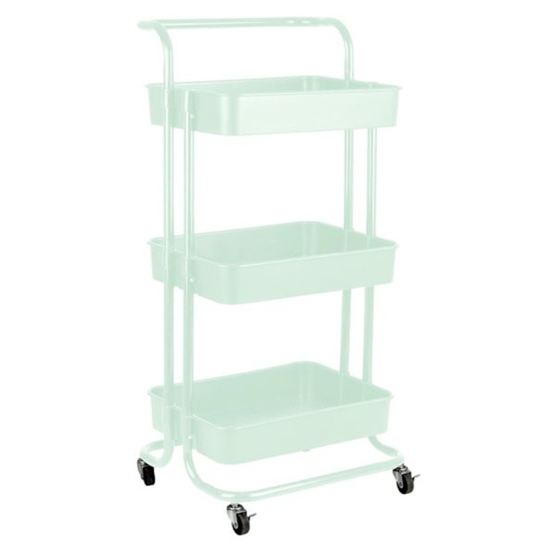 3-Tier Rolling Storage Cart, Mint